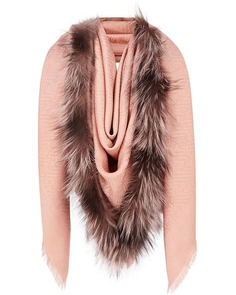 fendi touch of fur shawl - pink|fendi poncho scarf.